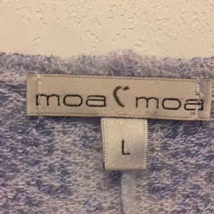 Moa Moa Sweaters - White and Purple Wrap Cardigan Moa Moa Sweaters - White and Purple Wrap Cardigan